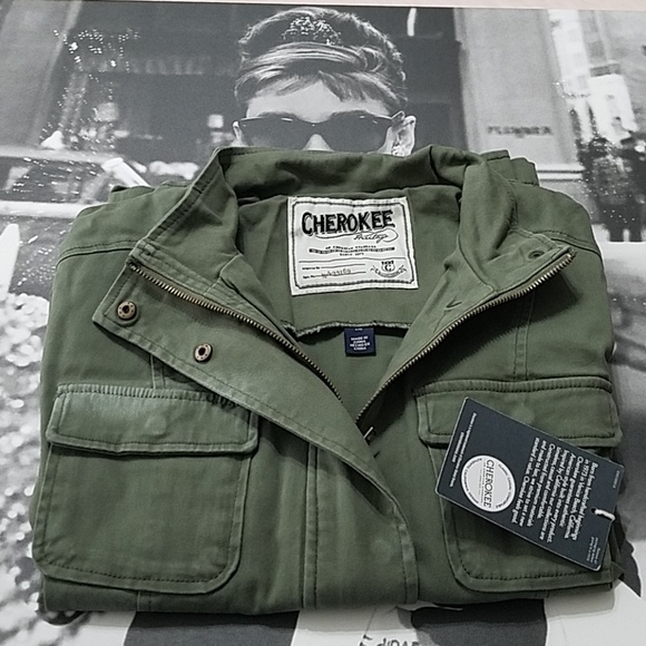 New!! Cherokee Heritage Cargo Tie Utility Jacket - Picture 4 of 8